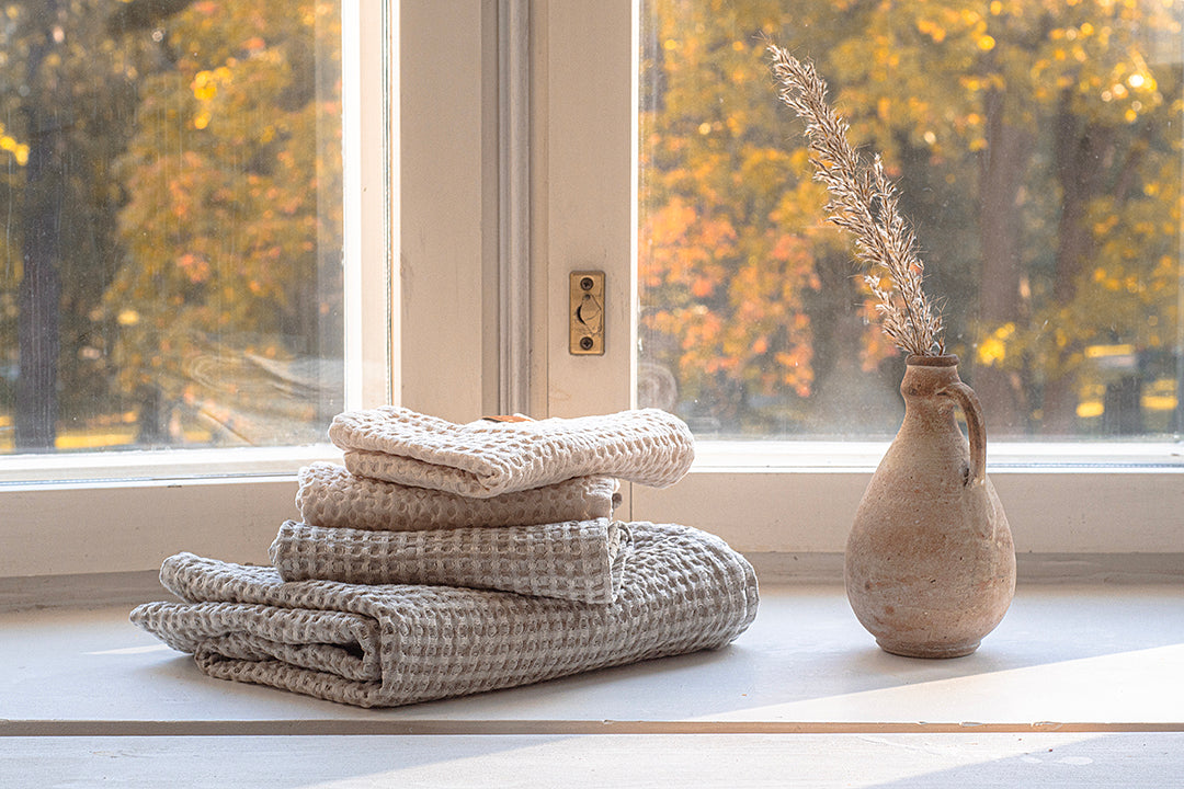 Pellava–puuvillavohvelipyyhe